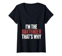 Womens I'm The Bartender That's Why Bar Mixologist Party |- V-Neck T-Shirt