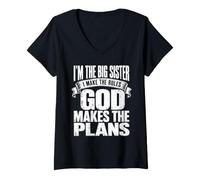 Women's Im The Big Sister God Makes The Plans V-Neck T-Shirt