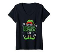 Women's Im The Deer Hunter Nephew Elf Christmas V-Neck T-Shirt