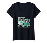 Women's I'm The Designated Family Tech Support Funny Computer Nerds V-Neck T-Shirt