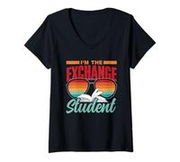 Womens I'm The Exchange Student Host School Exchange Student V-Neck T-Shirt