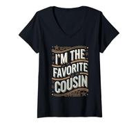 Womens I'm The Favorite Cousin Relative Kinsperson V-Neck T-Shirt