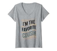 Womens I'm The Favorite Cousin Relative Kinsperson V-Neck T-Shirt