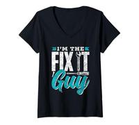 Womens I'm The Fix It Guy Fixing Repair Handyman Mr Fix It V-Neck T-Shirt