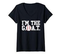 Women's I'm The G.O.A.T. Baseball Goat V-Neck T-Shirt