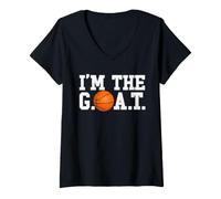 Women's I'm The G.O.A.T. Basketball Goat V-Neck T-Shirt