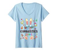 Women's I'm The Gymnastics Bunny Easter Day Matching Family Egg Hunt V-Neck T-Shirt
