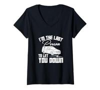 Womens I'm The Last Person to Let You Down Funny Funeral Directors V-Neck T-Shirt