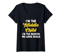 Womens I'm The Middle Child I'm The Reason We Have Rules - Matching V-Neck T-Shirt