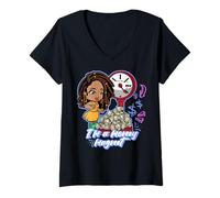 Womens I'm The Money Magnet Black Queen Fun Hustler Melanin Sista V-Neck T-Shirt