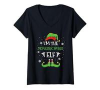 Women's Im The Pediatric Nurse Elf Christmas V-Neck T-Shirt
