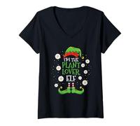 Women's Im The Plant Lover Elf Christmas Gardener V-Neck T-Shirt