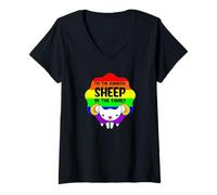 Womens I'm The Rainbow Sheep in The Family - Funny Pride Quote V-Neck T-Shirt