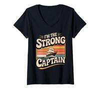 Women's I'm The Strong Captain Boat Ship Leader - V-Neck T-Shirt