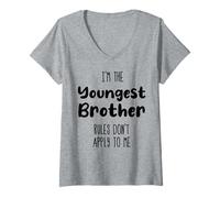 Womens I'm The Youngest Brother Rules Don't Apply To Me - Matching V-Neck T-Shirt
