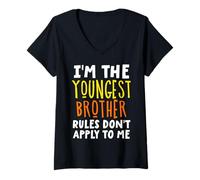 Womens I'm The Youngest Brother Rules Don't Apply To Me Matching V-Neck T-Shirt