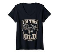 Women's I'm This Old Funny Classic Car Parts Mechanic Vintage Auto V-Neck T-Shirt