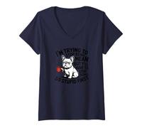 Womens I'm Trying to Stop Being Mean V-Neck T-Shirt