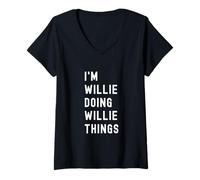 Womens I'm Willie Doing Willie Things V-Neck T-Shirt
