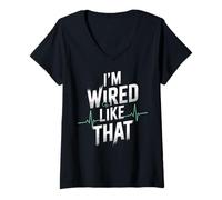 Women's I'm Wired Like That ICD Surgery Cardiac Pacemaker V-Neck T-Shirt