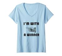 Women's I'm with A Winner Funny V-Neck T-Shirt