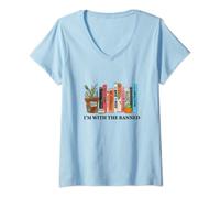Womens I'm with The Banned Books V-Neck T-Shirt