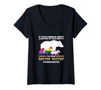 Womens I'm Your Mom Now Free Mom Hugs Design V-Neck T-Shirt