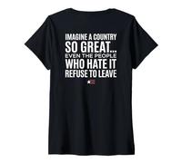 Women's Imagine A Country So Great (Art ON Back) V-Neck T-Shirt