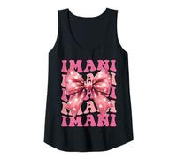 Womens Imani Name Coquette Bow Aesthetic for Women Girls Tank Top