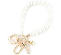 Women's Imitation Pearl Chain,Golden Car Key Chain Backpack Key Pendant Accessories Key Ring Charm Gifts,Love Heart Car Keychain,Car Key Chain,Key Chains Women Cute, Keyrings, Keychains and Charms