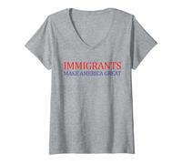 Women's Immigrants Make America Great Pro Immigration V-Neck T-Shirt