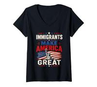 Women's Immigrants Make American Great V-Neck T-Shirt