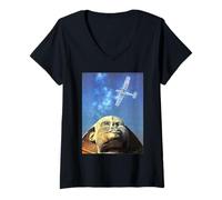 Women's Imperial Airways Flying Over Sphinx Egypt Vintage Ad V-Neck T-Shirt