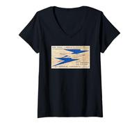 Women's Imperial Airways Vintage Air Mail Label - Art Deco Planes V-Neck T-Shirt