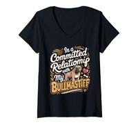 Women's in a Committed Relationship with My Bullmastiff Dog Owner V-Neck T-Shirt