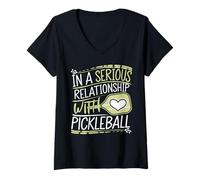 Women's in A Serious Relationship with Pickleball V-Neck T-Shirt