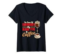 Womens in Case of Emergency My Blood Type is Coffee - Coffee Lover V-Neck T-Shirt