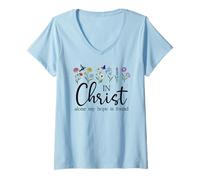 Womens in Christ Alone My Hope is Found John 14:6 Christian Jesus V-Neck T-Shirt