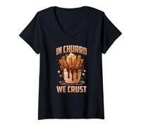 Women's in Churro We Crust V-Neck T-Shirt