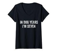 Women's in Dog Years I'm Seven 50th Birthday Anniversary Mens V-Neck T-Shirt