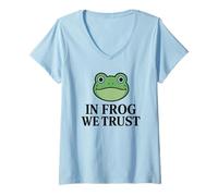 Womens in Frog We Trust - Portland Frog V-Neck T-Shirt