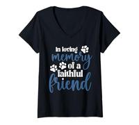 Womens in Loving Memory of a Faithful Friend Pet Loss Dog cat Shirt V-Neck T-Shirt