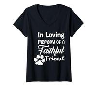 Womens in Loving Memory of a Faithful Friend Pet Loss Dog cat Shirt V-Neck T-Shirt