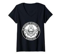 Womens in Memory of Hiram Abiff Widows Son T Shirt Masonic Mason V-Neck T-Shirt