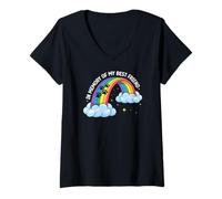 Womens in Memory of My Best Friend Rainbow Bridge Dog Lover V-Neck T-Shirt