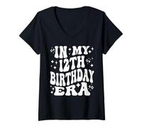 Womens In My 12th Birthday Era Turning Twelve Birthday V-Neck T-Shirt