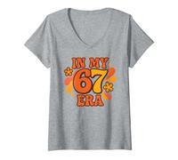 Women's in My 67 Era - Funny Retro Groovy Italian Brainrot V-Neck T-Shirt