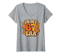 Women's in My 67 Era - Funny Retro Groovy Italian Brainrot V-Neck T-Shirt