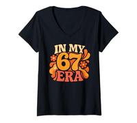 Women's in My 67 Era - Funny Retro Groovy Italian Brainrot V-Neck T-Shirt