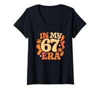 Women's in My 67 Era - Funny Retro Groovy Italian Brainrot V-Neck T-Shirt
